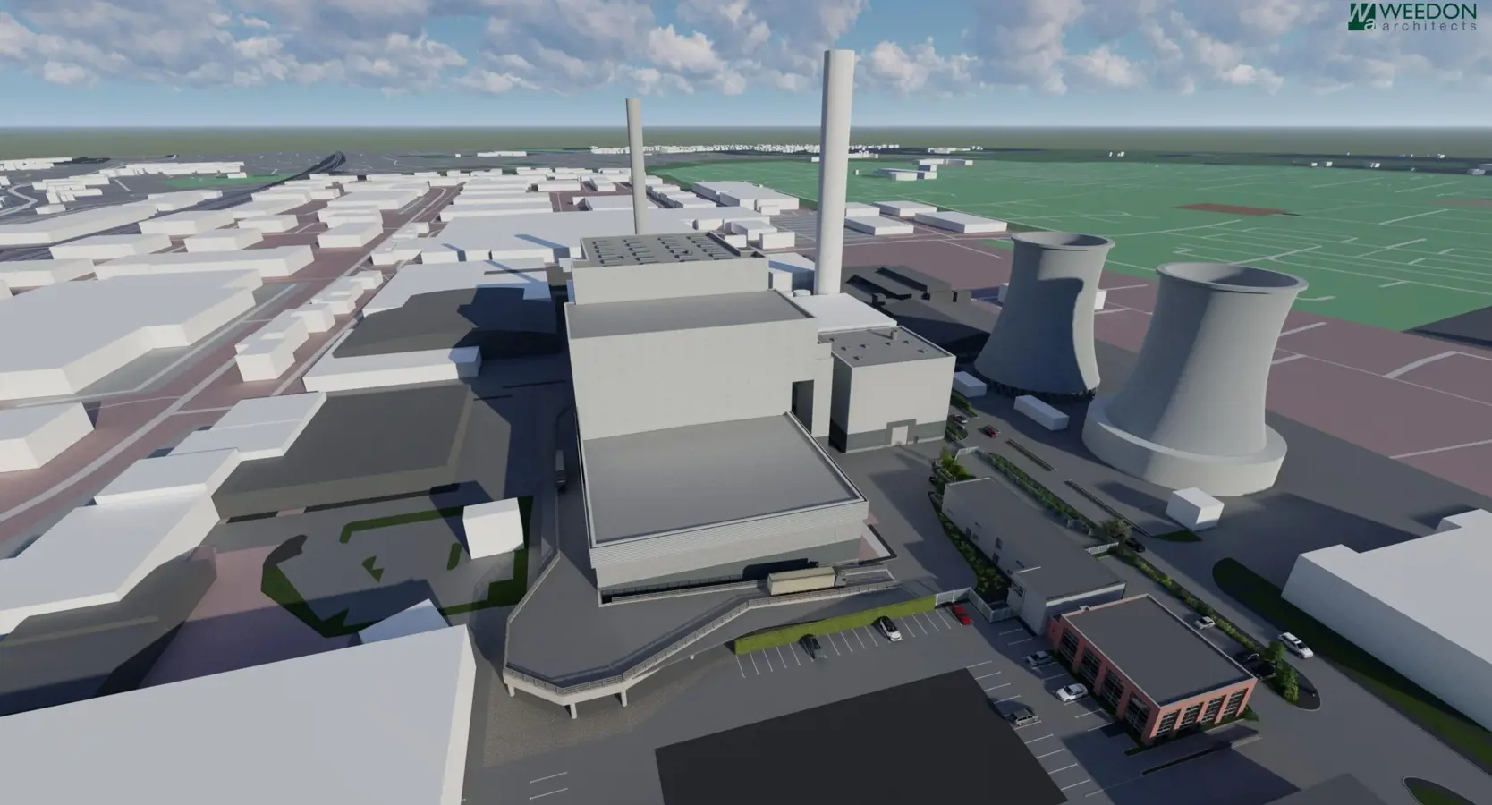 A conceptual vision of the waste-to-energy facility Slough created by Weedon Architects.